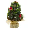 LEAN Pinha de árvore de Natal decorativa artificial com bagas vermelhas, decoração, 17x10cm