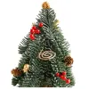 LEAN Árvore de Natal decorativa em tronco com bagas vermelhas, 26 x 12 cm