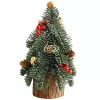 LEAN Árvore de Natal decorativa em tronco com bagas vermelhas e pinhas, 38 x 15 cm