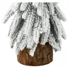 LEAN Árvore de Natal artificial decorativa em tronco coberto de neve, 20 x 9 cm
