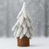 LEAN Árvore de Natal artificial decorativa em tronco coberto de neve, 20 x 9 cm