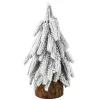 LEAN Árvore de Natal artificial decorativa em tronco com neve, 30 x 10 cm