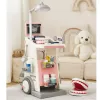 LEAN TOYS Conjunto de médico-dentista com carrinho médico e efeitos de luz, rosa, 26 peças
