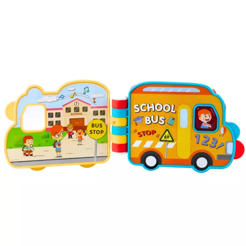 LEAN TOYS Livro de aprendizagem interativo veículos, luzes, sons, elementos móveis