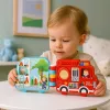 LEAN TOYS Livro de aprendizagem interativo veículos, luzes, sons, elementos móveis