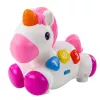 LEAN TOYS Brinquedo interativo para crianças pequenas unicórnio sobre rodas, luz e som