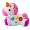 LEAN TOYS Brinquedo interativo para crianças pequenas unicórnio sobre rodas, luz e som