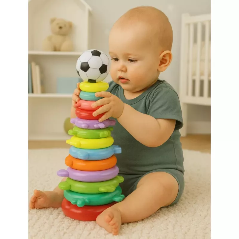 LEAN TOYS Puzzle piramidal educativo com autocolantes, 13 níveis, colorido