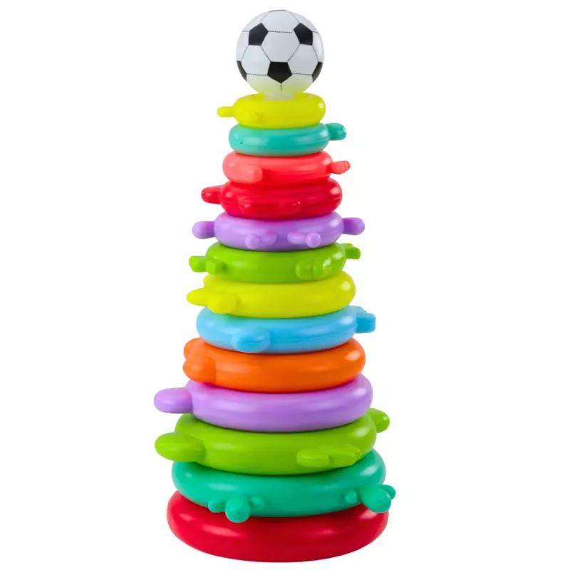 LEAN TOYS Puzzle piramidal educativo com autocolantes, 13 níveis, colorido