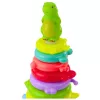 LEAN TOYS Puzzle piramidal educativo com autocolantes de figuras de dinossauros, 12 níveis