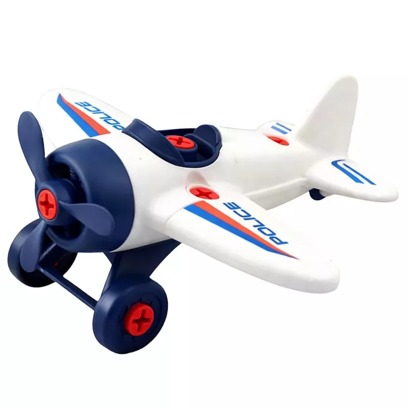 LEAN TOYS Conjunto criativo DIY: avião com chave de fendas, polícia com chave de fendas
