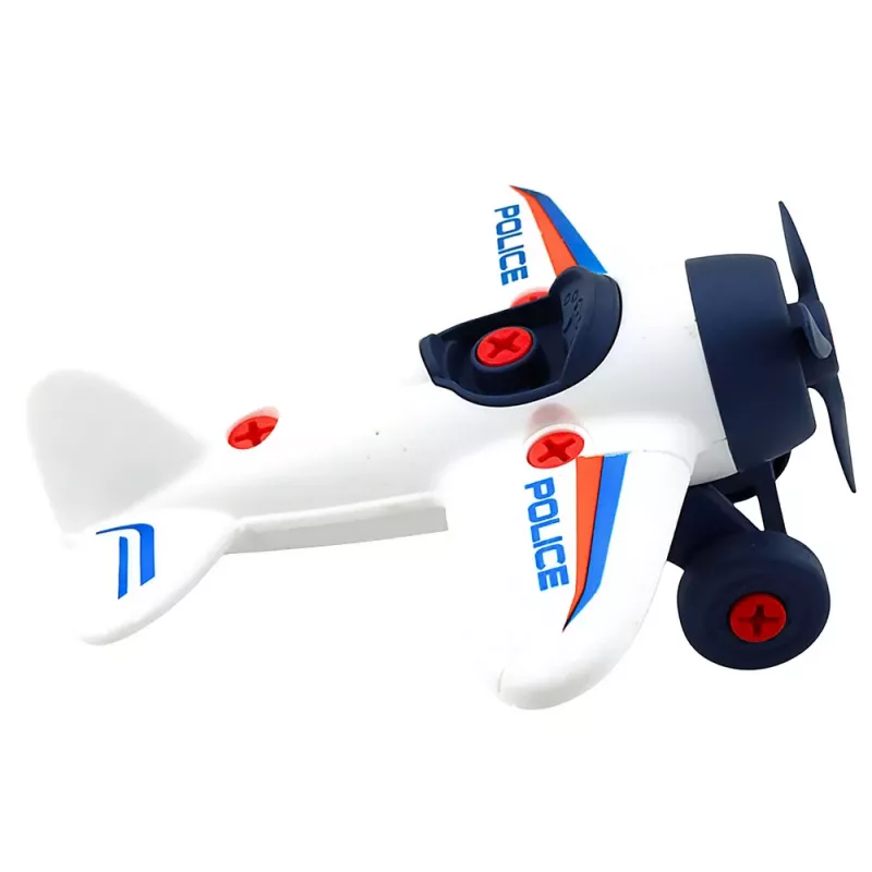 LEAN TOYS Conjunto criativo DIY: avião com chave de fendas, polícia com chave de fendas