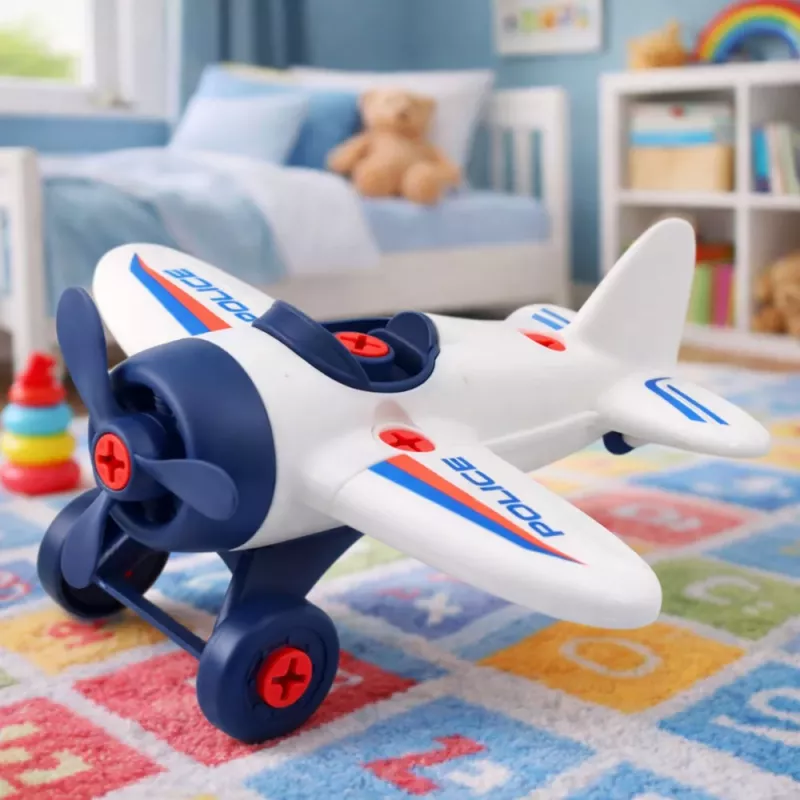LEAN TOYS Conjunto criativo DIY: avião com chave de fendas, polícia com chave de fendas