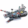 LEAN TOYS Conjunto militar porta-aviões, base militar, aviões de combate, veículos, luz e som