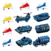 LEAN TOYS Conjunto militar porta-aviões, base militar, aviões de combate, veículos, luz e som