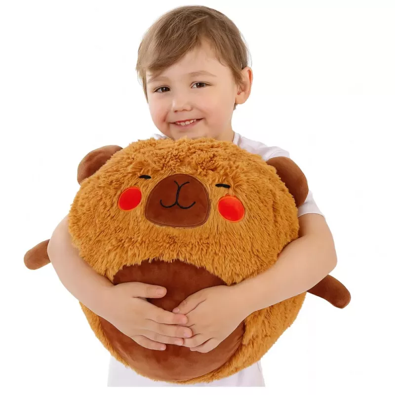 LEAN TOYS Bola saltitante capivara de peluche crescente, castanha, bomba, 50 cm
