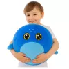 LEAN TOYS Bola saltitante tubarão azul de peluche crescente, bomba, 50 cm