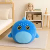 LEAN TOYS Bola saltitante tubarão azul de peluche crescente, bomba, 50 cm
