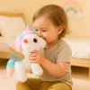 LEAN TOYS Unicórnio de peluche interativo, movimentos, sons, branco, 21 cm