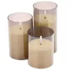 LEAN Conjunto de velas elétricas LED com comando, branco quente, 3 unid.