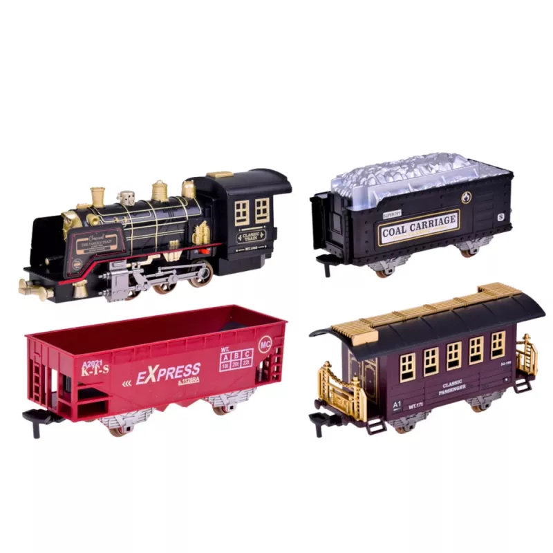 LEAN TOYS Locomotiva telecomandada RC, luzes, sons, fumo, 22 peças