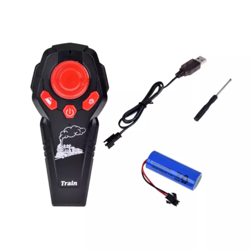 LEAN TOYS Locomotiva telecomandada RC, luzes, sons, fumo, 22 peças
