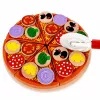 LEAN TOYS Conjunto de pizza de madeira para cortar com roda de velcro e tábua de corte