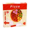 LEAN TOYS Conjunto de pizza de madeira para cortar com roda de velcro e tábua de corte