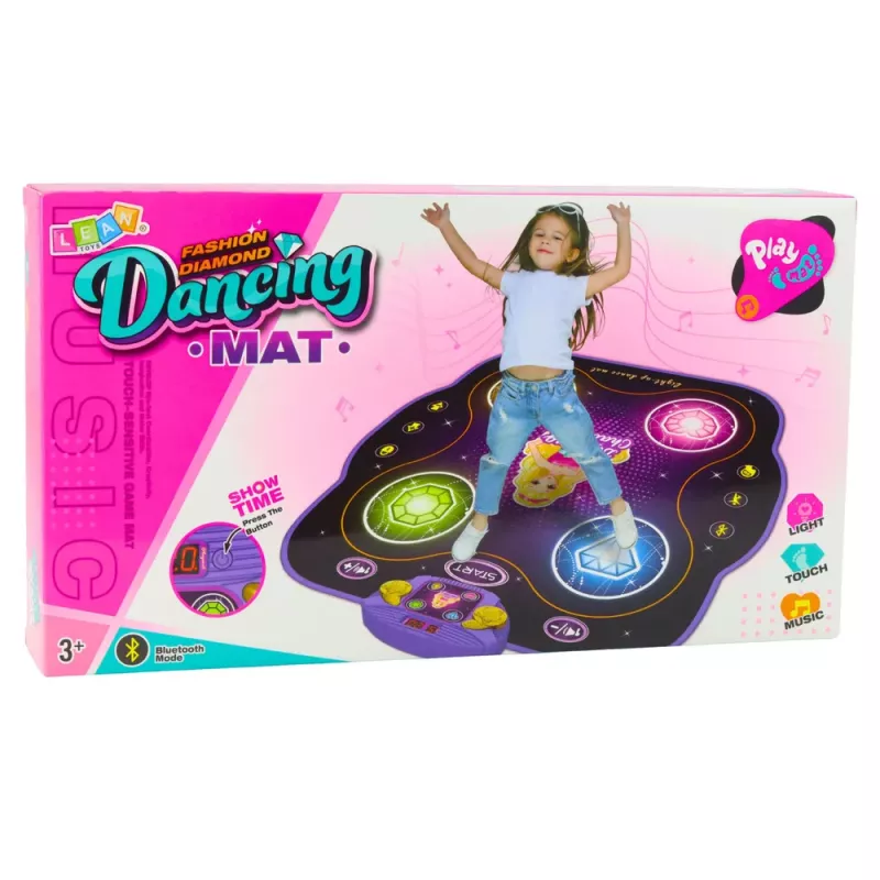 LEAN TOYS Tapete de música e dança interativo para crianças com Bluetooth, 9 níveis de jogo