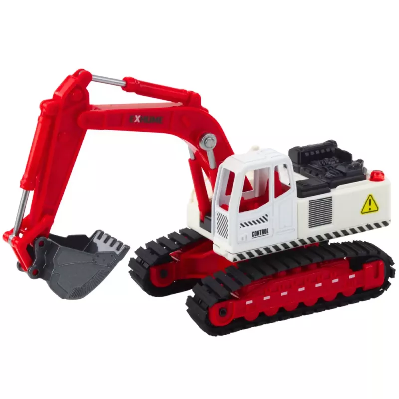 LEAN TOYS Escavadora de rastos metálica com balde giratório móvel, cabina, luzes, sons
