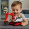 LEAN TOYS Escavadora de rastos metálica com balde giratório móvel, cabina, luzes, sons