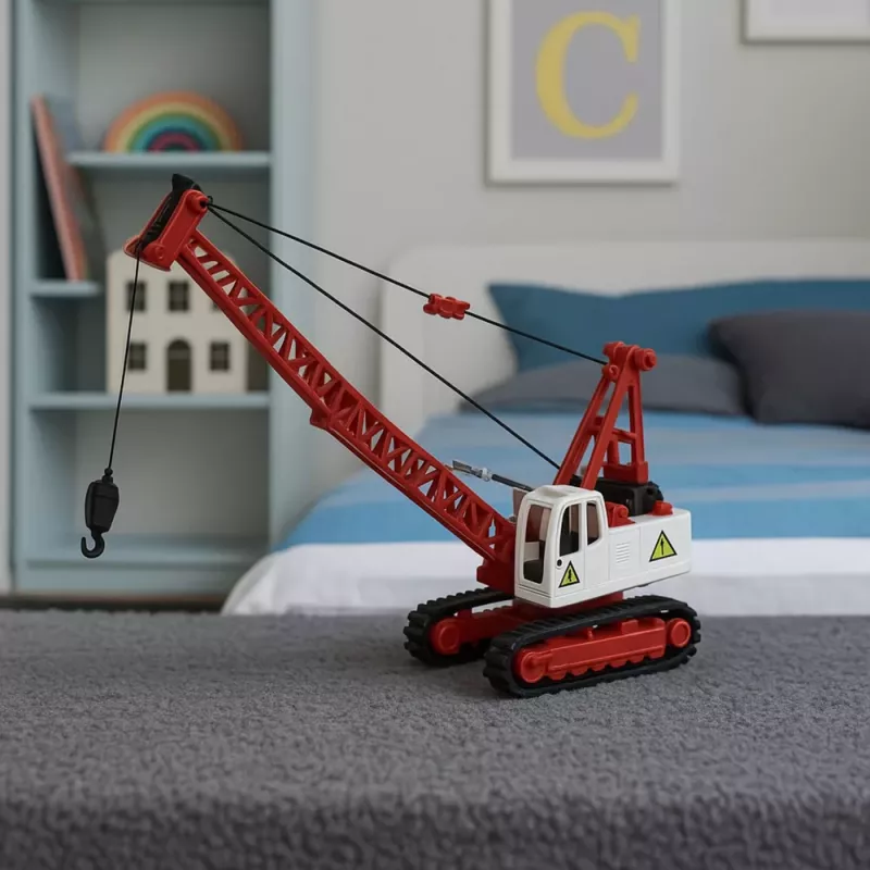 LEAN TOYS Grua de rastos com ajuste de luz, sons, metal, 1:14, veículo de obra RC