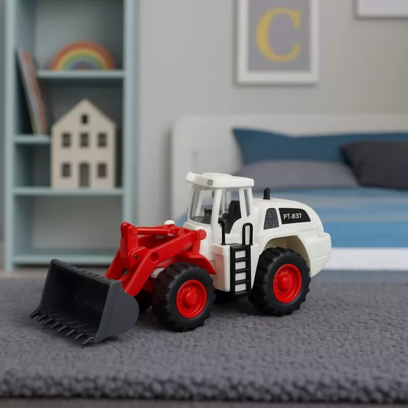 LEAN TOYS Veículo de obra escavadora bulldozer balde metálico móvel luzes sons
