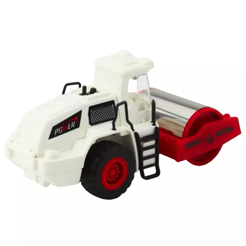 LEAN TOYS Cilindro compactador de obra, rolo rotativo metálico, luzes, sons