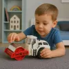 LEAN TOYS Cilindro compactador de obra, rolo rotativo metálico, luzes, sons