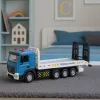 LEAN TOYS Camião de transporte reboque com plataforma móvel, luzes e sons
