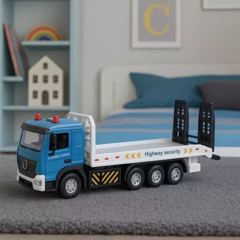 LEAN TOYS Camião de transporte reboque com plataforma móvel, luzes e sons