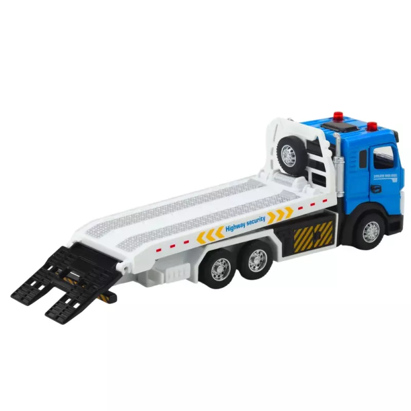 LEAN TOYS Camião de transporte reboque com plataforma móvel, luzes e sons