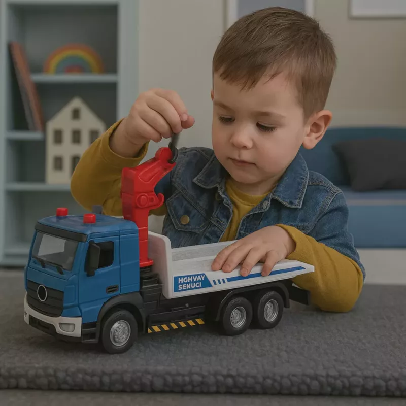LEAN TOYS Veículo de reboque com cabina metálica, luzes e sons