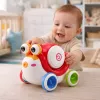 LEAN TOYS Caracol interativo para montar com tambor, musical educativo, vermelho