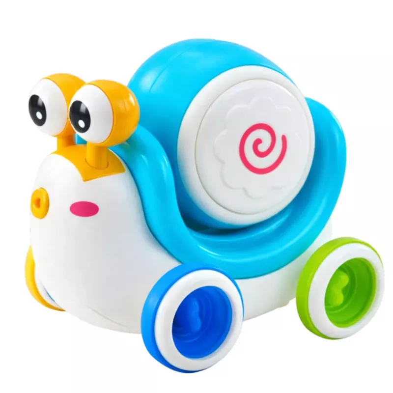 LEAN TOYS Caracol interativo para montar com tambor, musical, educativo, azul