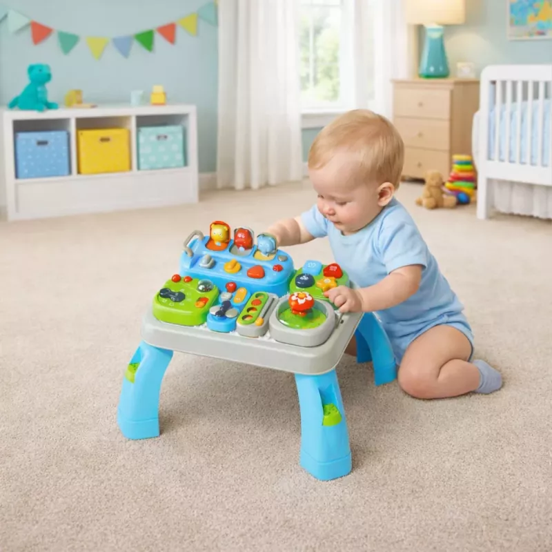 LEAN TOYS Mesa de aprendizagem interativa para crianças pequenas com módulos sonoros