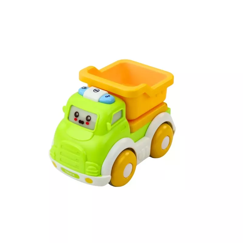 LEAN TOYS Conjunto de carros de cidade para crianças pequenas, propulsão, elementos móveis, luzes, sons