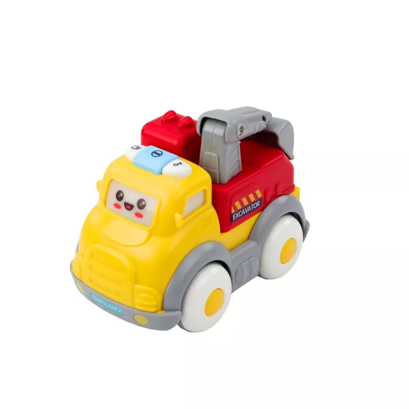 LEAN TOYS Conjunto de carros de cidade para crianças pequenas, propulsão, elementos móveis, luzes, sons