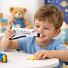 LEAN TOYS Nave espacial de metal pull-back abre branca
