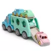 LEAN TOYS Camião reboque brinquedo educativo encaixe com carros blocos pastel plástico BIO