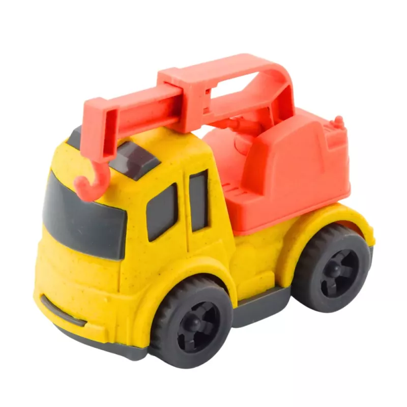 LEAN TOYS Conjunto de veículos de obra: carros, betoneira, camião com gancho, BIOPlastic