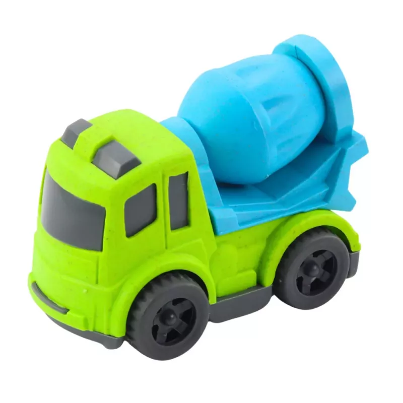 LEAN TOYS Conjunto de veículos de obra: carros, betoneira, camião com gancho, BIOPlastic