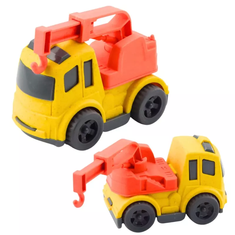 LEAN TOYS Conjunto de veículos de obra: carros, betoneira, camião com gancho, BIOPlastic