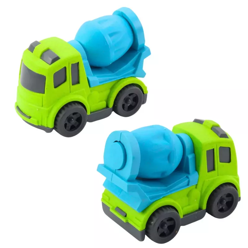 LEAN TOYS Conjunto de veículos de obra: carros, betoneira, camião com gancho, BIOPlastic